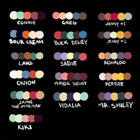 Cartoon Character Color Palette Image To U