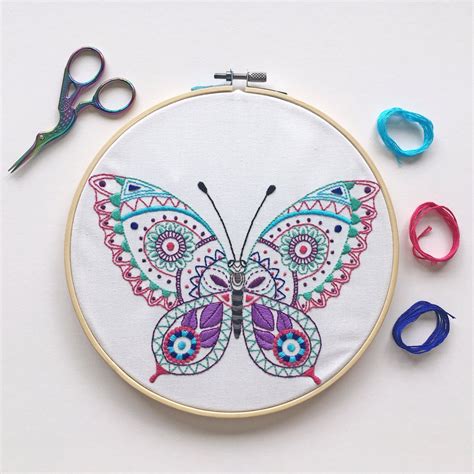 Butterfly Embroidery Kit Butterfly Hand Embroidery - Etsy