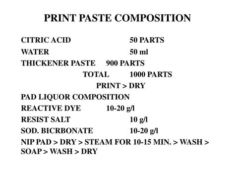 PPT RESIST PRINTING UNDER REACTIVE DYES PowerPoint Presentation Free