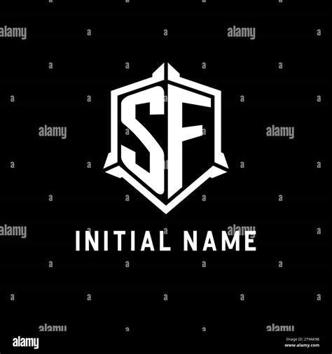 SF logo initial with shield shape design style vector graphic Stock ...
