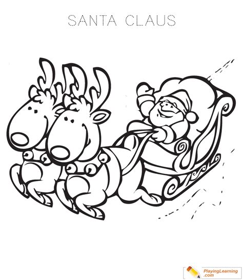 Santa Claus Sleigh Coloring Page 01 Free Santa Claus Sleigh Coloring Page