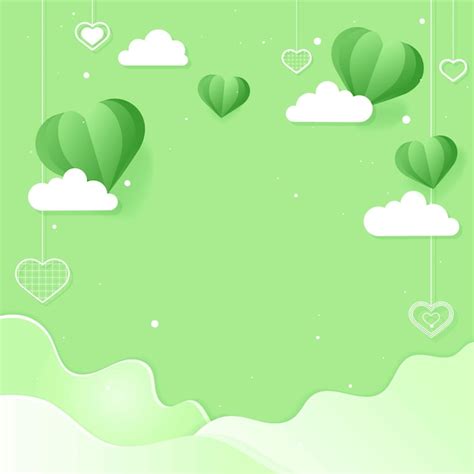 Free Vector Vector Hanging Hearts Green Background