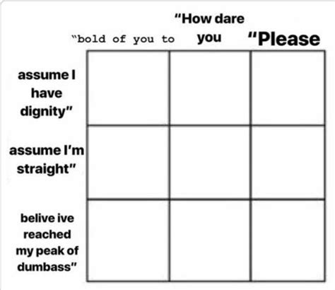 Bold Of You To Assume Chart Blank Funny Charts Blank Memes