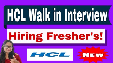 Hcl Walkin Interview 2024 Mass Recruitment For Freshers Register Now Youtube