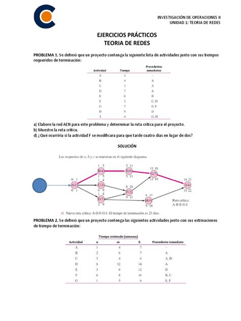Ejercicios Prácticos Unidad 1 Teoria de Redes, Con Soluciones | PDF ... 