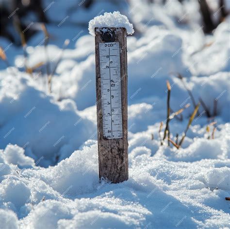 Snow gauge with a measuring stick for assessing snowfall depth