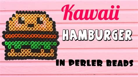 Kawaii HAMBURGER Perler Beads Creation Tutorial - YouTube