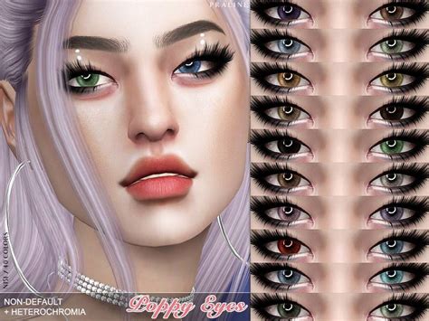 Глаза гетерохромия Poppy Eyes N151 от Pralinesims для Симс 4