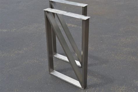 Brushed Stainless Steel Cross Brace Table Legs ECon Welding