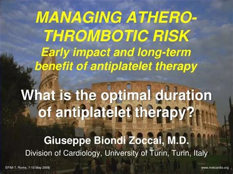 Ppt Managing Athero Thrombotic Risk Early Impact And Long Term