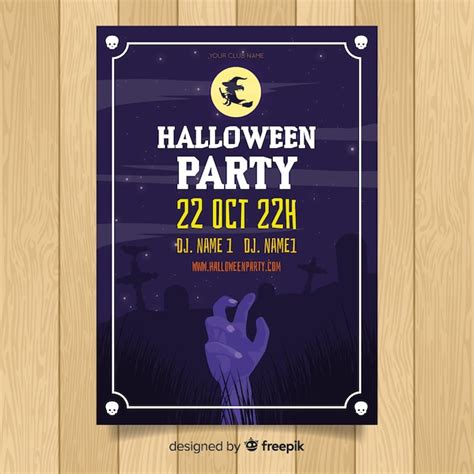 P Ster Moderno De Fiesta De Halloween Dibujado A Mano Vector Gratis