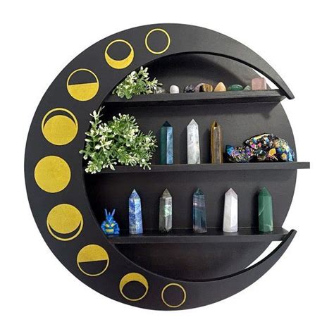 Crescent Moon Crystal Shelf Crystal Storage Wall Hanging Shelves