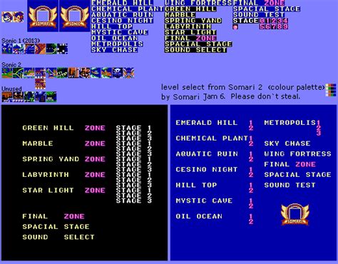 Custom Edited Sonic The Hedgehog Customs Sonic 2 Level Select