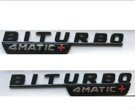 Gloss Black Letters For Biturbo Matic Fender Emblems Badges For