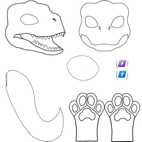 Template Dino Mask Base De Dino Mask En 2024 Dibujo De Dragón Dino Base