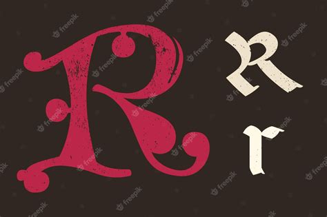 Logotipo De La Letra R En Mayúscula Inicial Iluminada Y Letras Negras En Mayúsculas Y Minúsculas