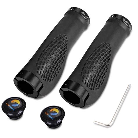 Pair Of Black Plastic Grips For Motorcycle Handlebars With Round Holes