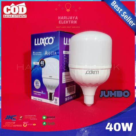 Jual Lampu Bohlam Led Kapsul Capsule Murah Luxco Ashta 40 Watt Tabung