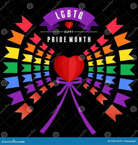 Pride Month with Flag Rainbow Stock Vector - Illustration of background ...