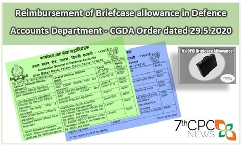 Reimbursement Of Briefcase Allowance In The Defence Accounts Department