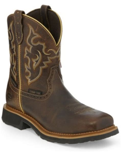 Justin Womens Jalena Waterproof Western Work Boots Composite Toe