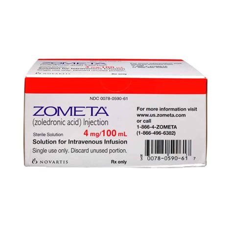 Zometa 4mg 100ml Zoledronic Acid Injection NOVARTIS Vial At Rs 3800