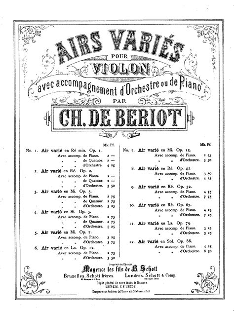 Air With Variations No Op B Riot Charles Auguste De Imslp