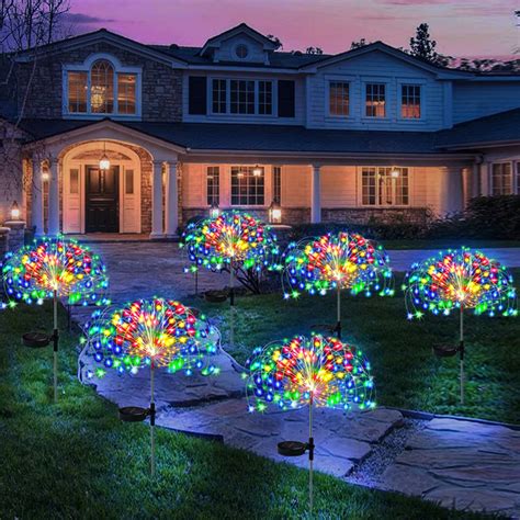 Feux D Artifice Solaires LED Nickel Ext Rieur Tanche Pelouse Chemin De