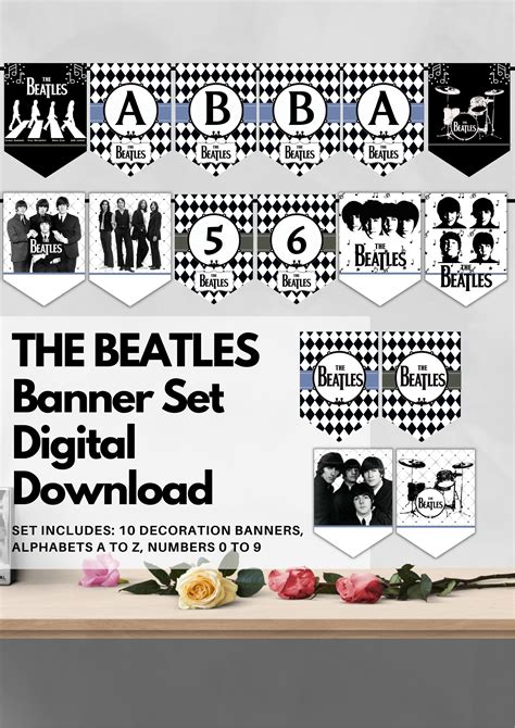 The Beatles Banner Flag Digital Download The Beatles Party Etsy