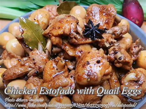 Chicken Estofado With Quail Eggs Panlasang Pinoy Meaty Recipes