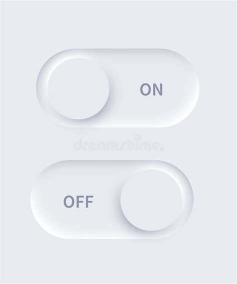 Neumorphism Switch On And Off Icons On And Off Slide Toggle Buttons