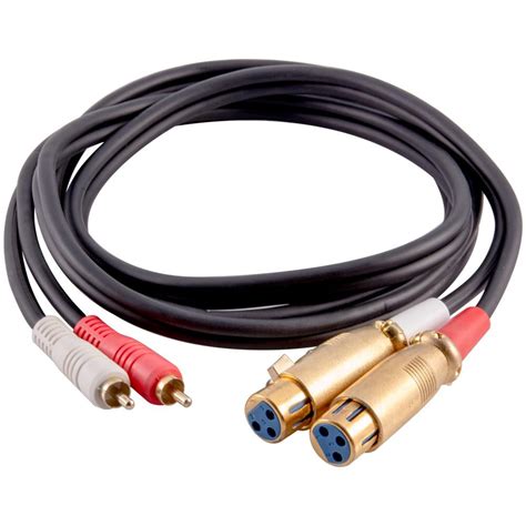 Premium 12 Foot Dual Xlr Female To Dual Rca Male Patch Cable Adapter Converter Seismic Audio