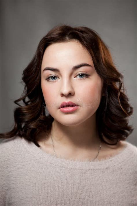 Brunette Girl With Day Nude Female Face Makeup Stock Image Image Of Beautiful Eyes