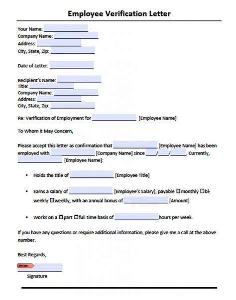 Employment Verification Forms Examples Employment Form