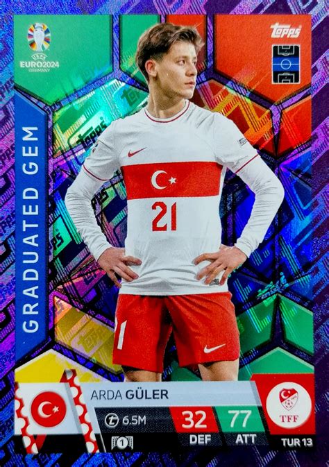 EURO 2024 TOPPS MATCH ATTAX GRADUATED GEM PURPLE TUR 13 ARDA GULER