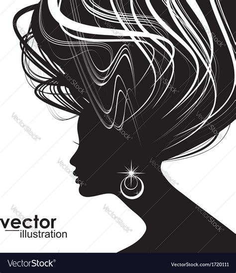 Woman Hair Style Silhouette Royalty Free Vector Image