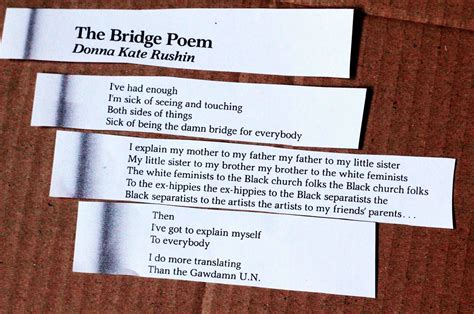 Travelling Light This Bridge Poem By Donna Kate Rushin