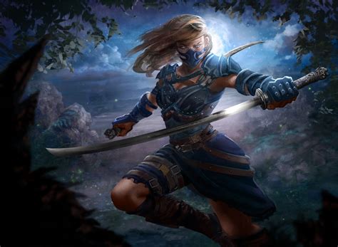 Female Character Illustration Fantasy Art Sword Hd Wallpaper