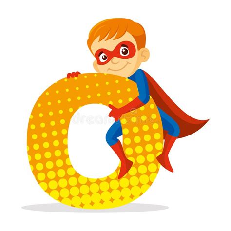 Abc Letter L Superhero Boy Cartoon Character Vector Illustration Stock