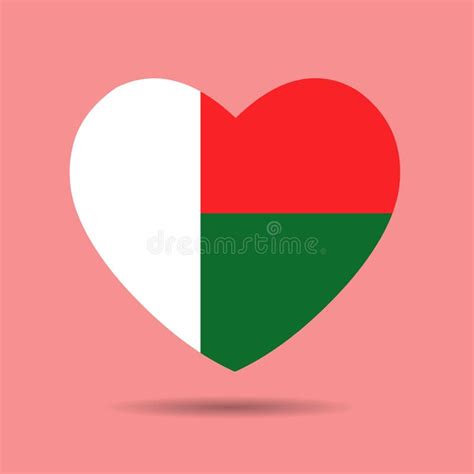 I Love Madagascar Madagascar Flag Heart Vector Illustration Isolated