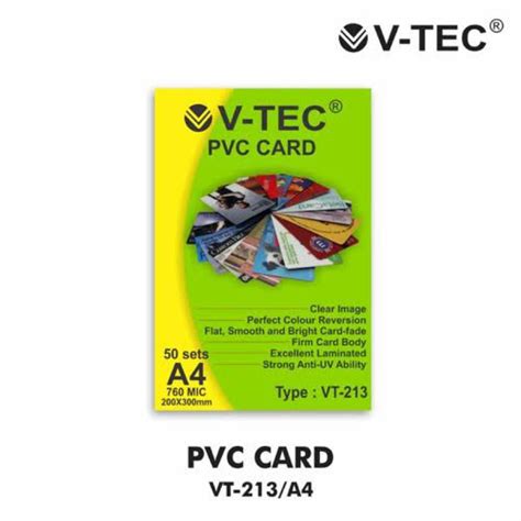 Jual PVC ID CARD VTEC 50 SET BAHAN ID CARD KARTU NAMA UNTUK 500 KARTU