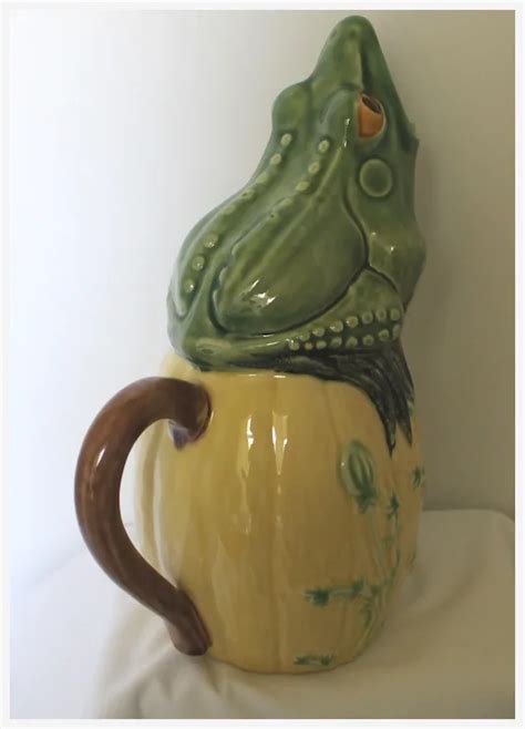 Vintage Bordallo Pinheiro Frog Pitcher From Portugal Ruby Lane