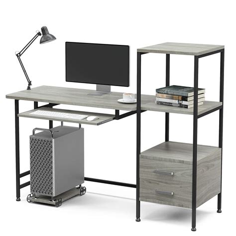 Buy Mecor Computer Desk With Drawers Keyboard Tray Modern Writing