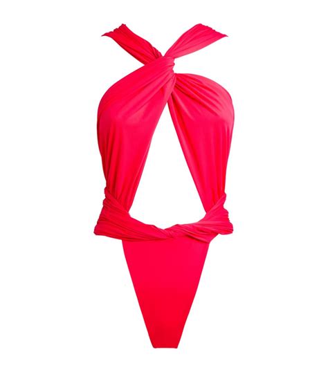 Womens Magda Butrym Pink Cross Over Swimsuit Harrods Countrycode