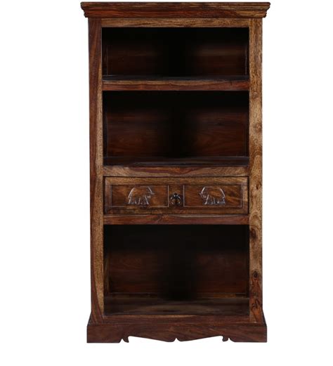 Buy Airavana Solid Wood Book Shelf In Provincial Teak Finish By