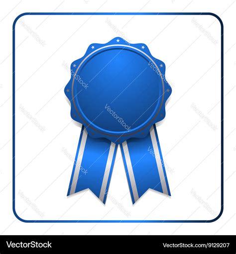 Ribbon award icon blue Royalty Free Vector Image