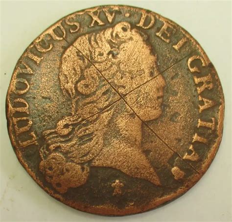 Rare Ancienne Pi Ce Monnaie Royale Louis Xv Sol S Reims Cuivre