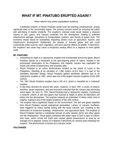 Volcanic Eruption Brochure Pdf Volcano Types Of Volcanic Eruptions