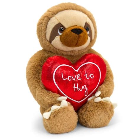 Sloth Soft Plush Toy With Heart 25cm Valentines Plush Toys