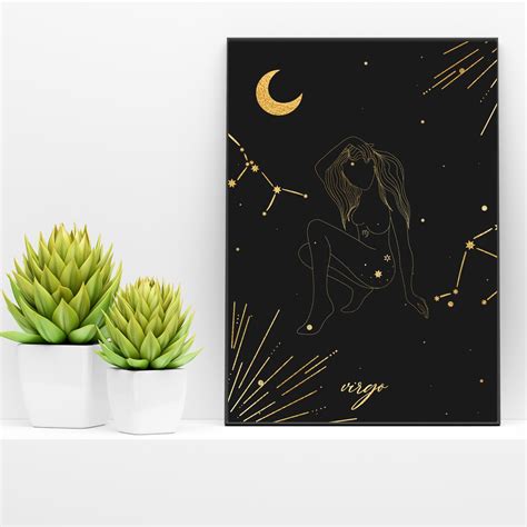 Virgo Virgo Print Virgo Goddess Print Zodiac Virgo Virgo Etsy